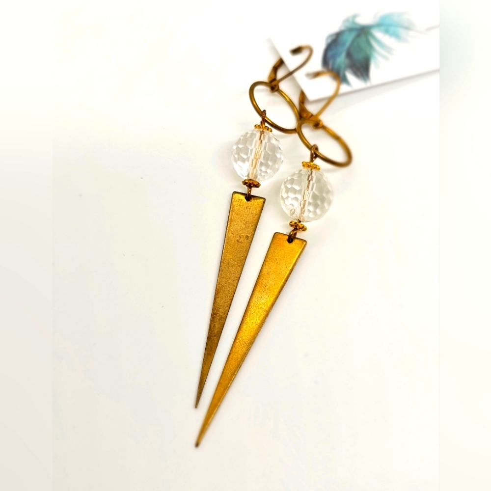 NWT Brass Point Boutique Series Faceted Quartz Earrings 🔮💎⏬️